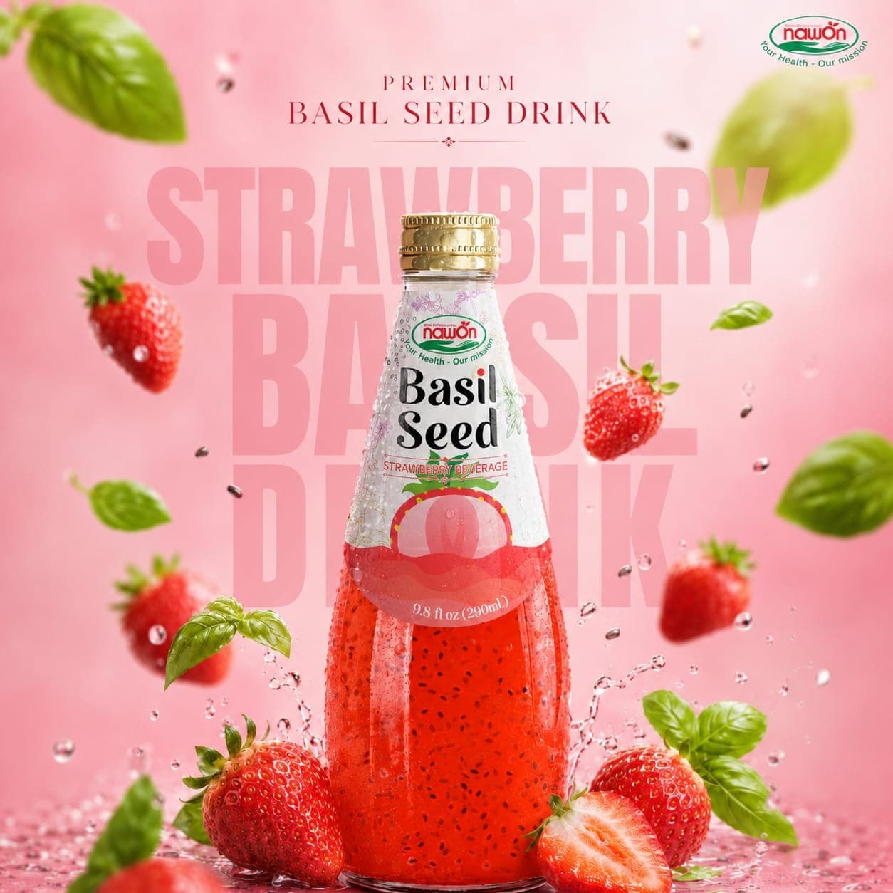Nawon Basil Seed Strawberry Flavour